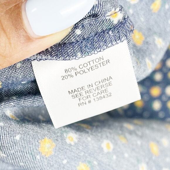 Modcloth Women's Crispy Combination Shift Dress In Navy‎ Floral Size Large - Picture 7 of 7